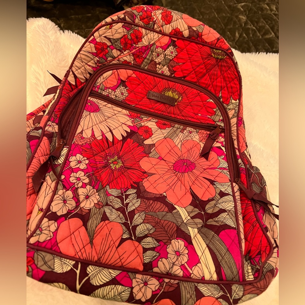 VERA BRADLEY ORIGINAL BACKPACK FLORAL RED
